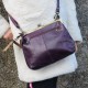 Layla Purple Leather Top Clip Cross body Purse